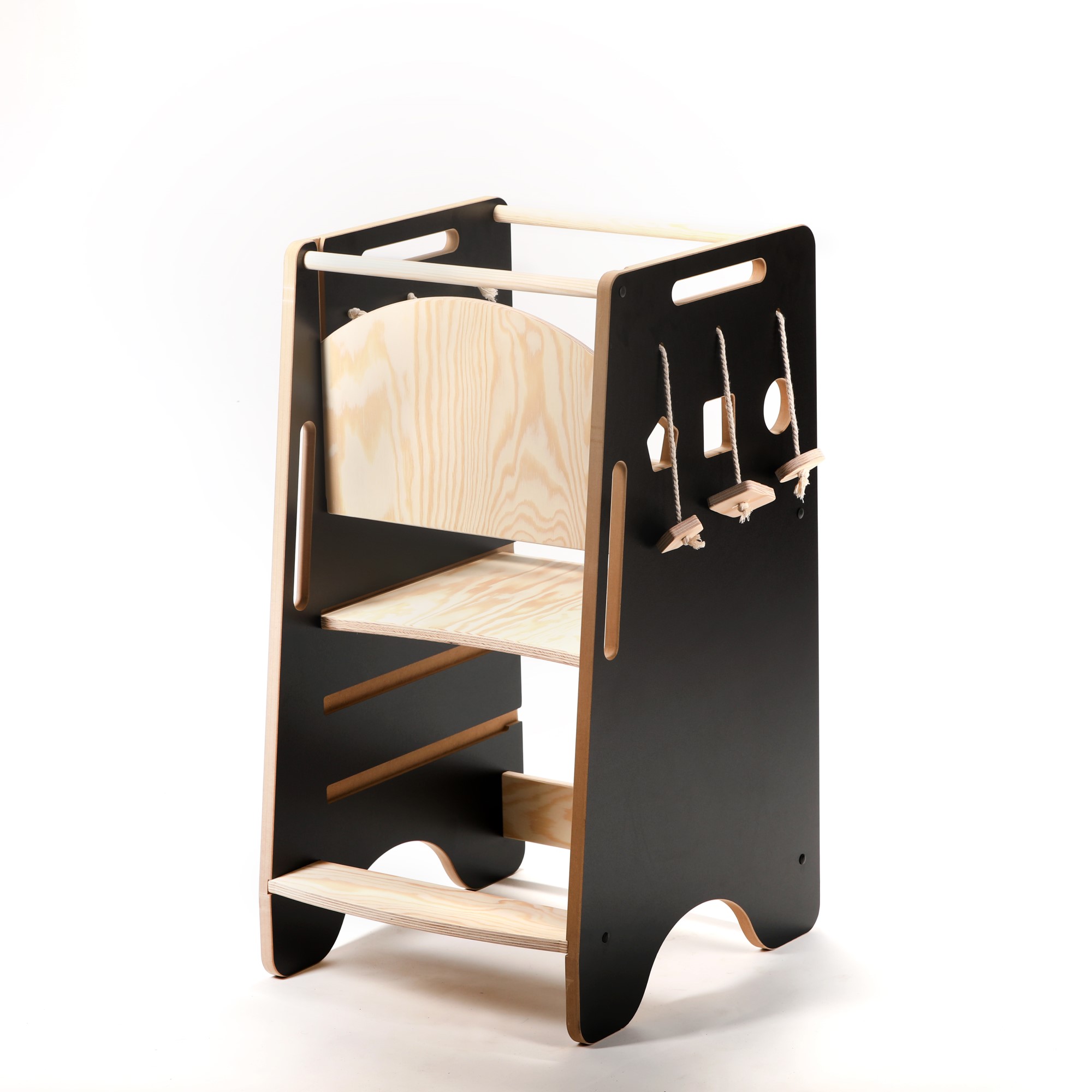 kitchen helper czarny sosna