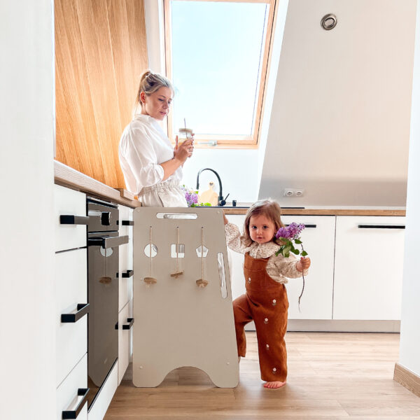 Kitchen Helper Sorter Biały z Sosną