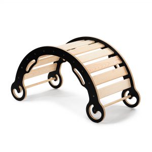 Bujak Montessori dla Dzieci - Leo L , czarny z drewnem