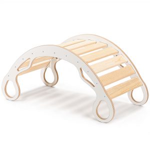 Bujak Montessori XL - Zosia - Biały z drewnem