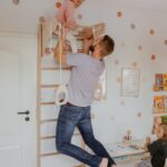 uchwyty gimnastyczne, drabinka, rodzinna zabawa