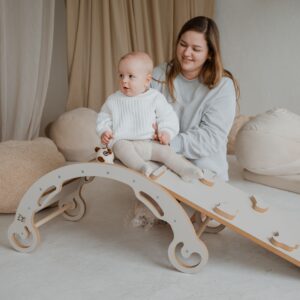 Bujak Montessori ze ścianką-zjeżdżalnią - Zestaw 2w1 - Leo M, Kaszmir