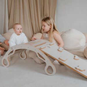 Bujak Montessori ze ścianką-zjeżdżalnią - Zosia M - Zestaw M - Kaszmir